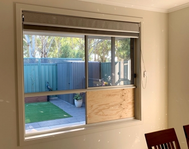 Replace wood in frame with window